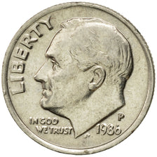 Coin, United States, Roosevelt Dime, Dime, 1986, U.S. Mint, Philadelphia