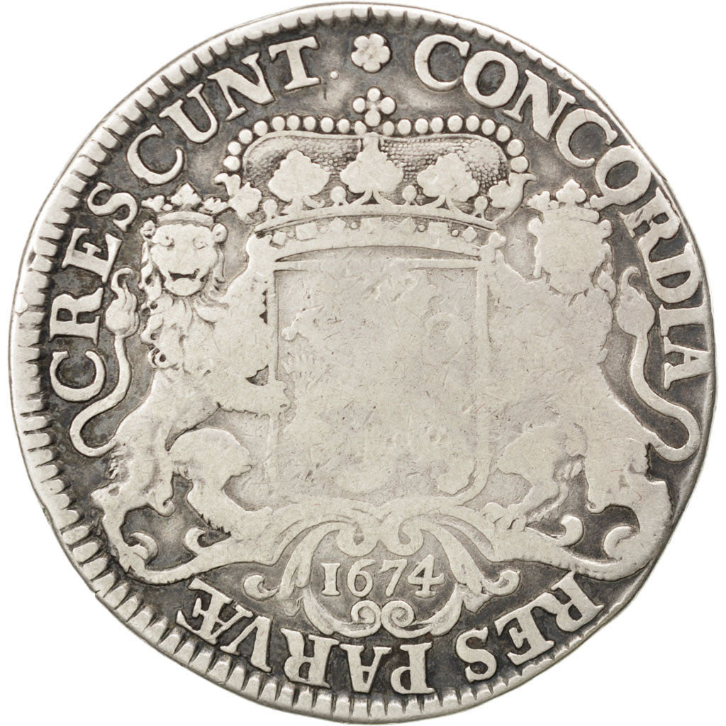 Coin, Netherlands, HOLLAND, Ducaton, 1674, VF(30-35), Silver, KM:51