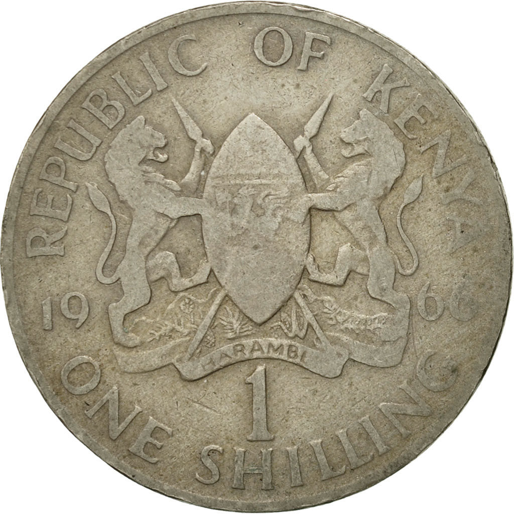 Coin, Kenya, Shilling, 1966, VF(30-35), Copper-nickel, KM:5