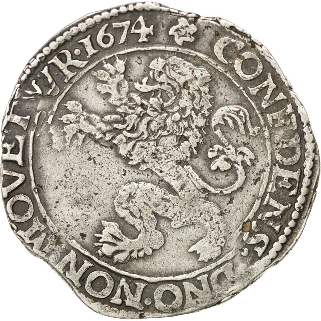 Pays-Bas, Frise-Occidentale, Daaldre (Lion - 48 Stuiver) 1674, KM 14.3
