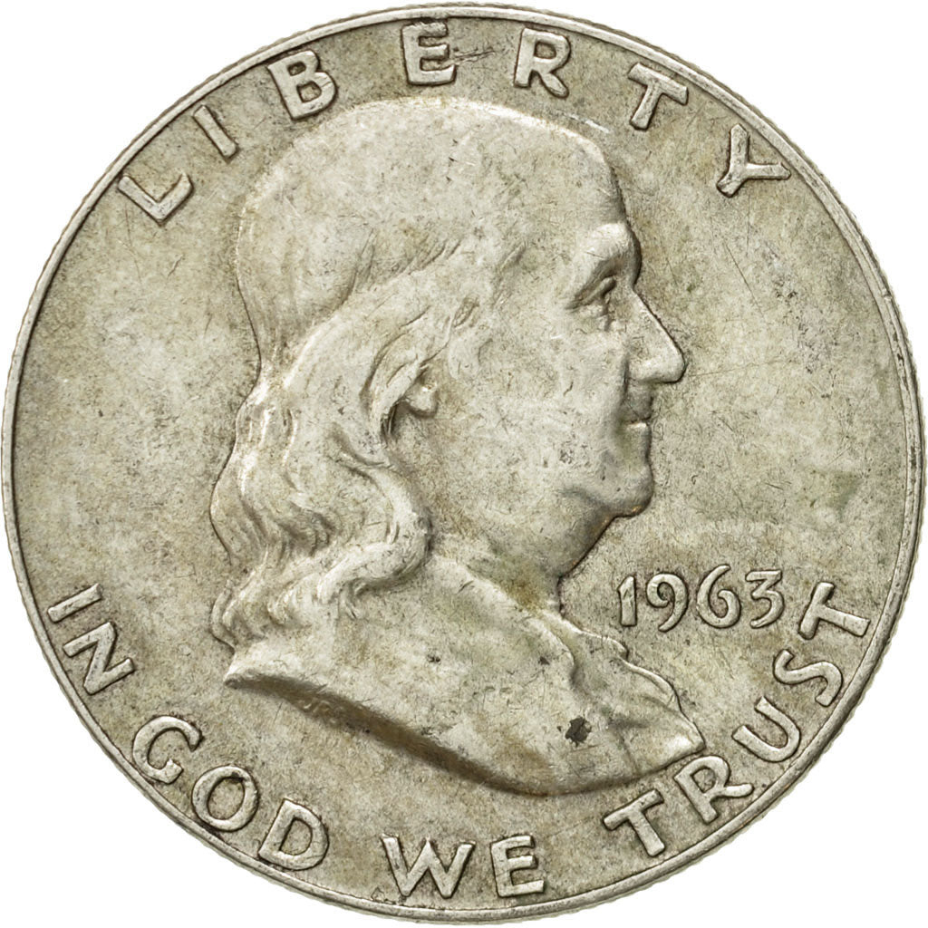 Coin, United States, Franklin Half Dollar, Half Dollar, 1963, U.S. Mint, Denver