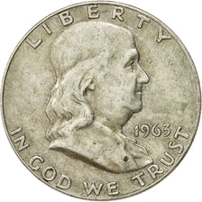Coin, United States, Franklin Half Dollar, Half Dollar, 1963, U.S. Mint, Denver