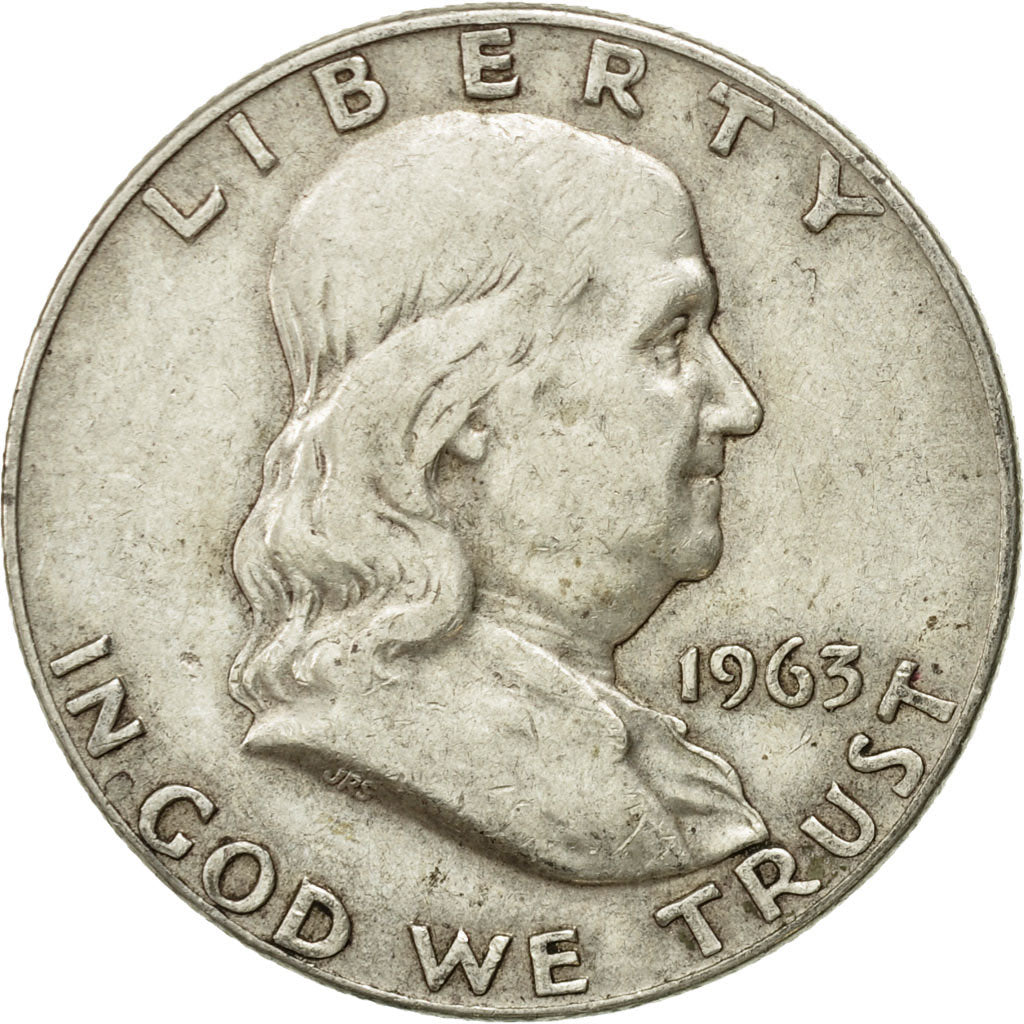 Coin, United States, Franklin Half Dollar, Half Dollar, 1963, U.S. Mint, Denver