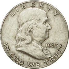 Coin, United States, Franklin Half Dollar, Half Dollar, 1963, U.S. Mint, Denver