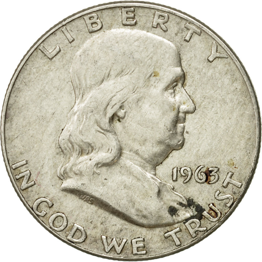 Coin, United States, Franklin Half Dollar, Half Dollar, 1963, U.S. Mint, Denver