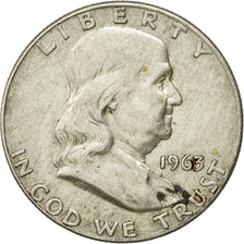 Coin, United States, Franklin Half Dollar, Half Dollar, 1963, U.S. Mint, Denver