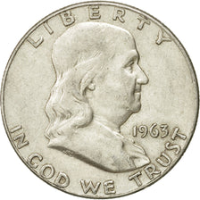 Coin, United States, Franklin Half Dollar, Half Dollar, 1963, U.S. Mint, Denver