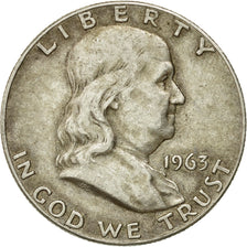 Coin, United States, Franklin Half Dollar, Half Dollar, 1963, U.S. Mint, Denver