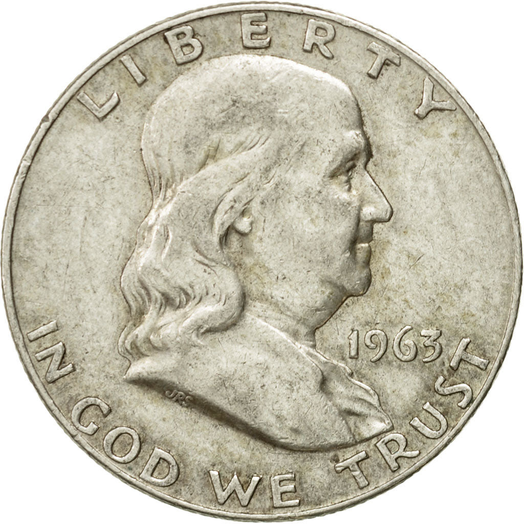 Coin, United States, Franklin Half Dollar, Half Dollar, 1963, U.S. Mint, Denver