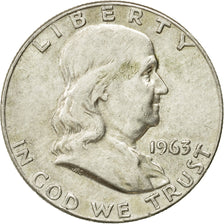 Coin, United States, Franklin Half Dollar, Half Dollar, 1963, U.S. Mint, Denver