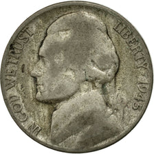 Moneta, USA, Jefferson Nickel, 5 Cents, 1945, U.S. Mint, Philadelphia