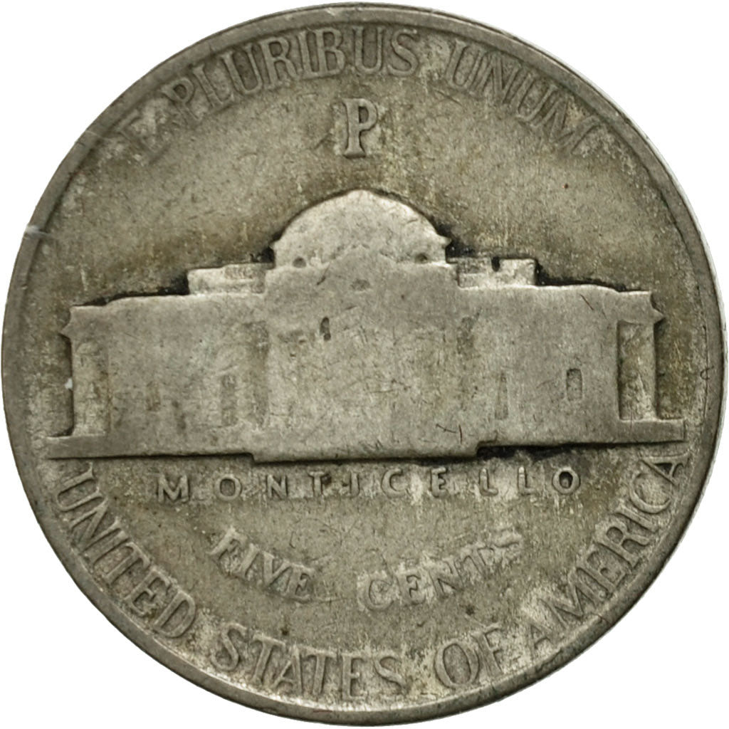 Moneta, USA, Jefferson Nickel, 5 Cents, 1945, U.S. Mint, Philadelphia