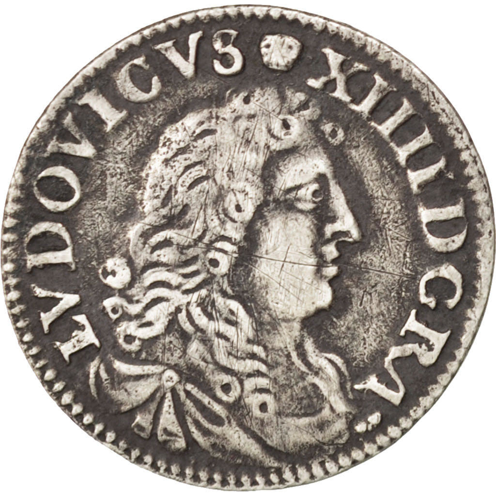 FRANCE, 4 Sols dits « des Traitants », 4 Sols, 1677, Lyon, KM #23...