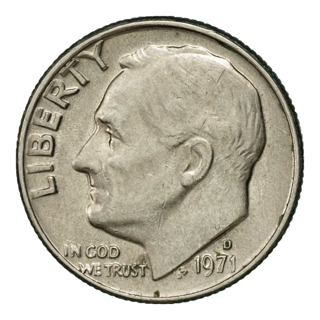 Moneta, USA, Roosevelt Dime, Dime, 1971, U.S. Mint, Denver, AU(50-53)