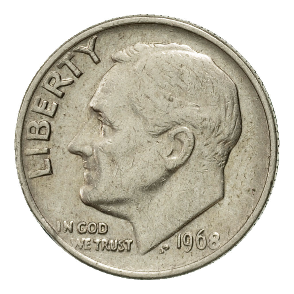 Monnaie, États-Unis, Roosevelt Dime, Dime, 1968, U.S. Mint, Philadelphie, TTB+