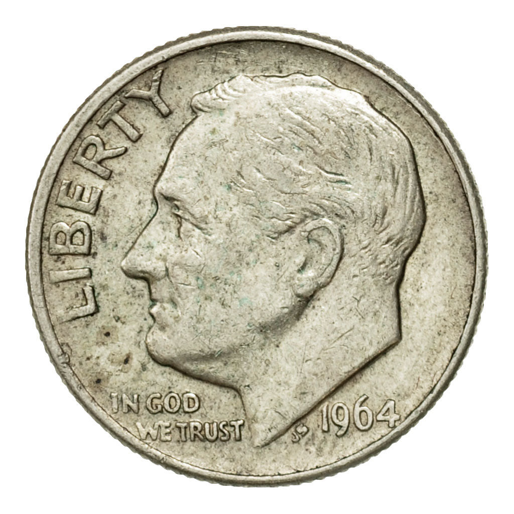 Coin, United States, Roosevelt Dime, Dime, 1964, U.S. Mint, Denver, EF(40-45)