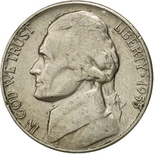Monnaie, États-Unis, Jefferson Nickel, 5 Cents, 1955, U.S. Mint, Denver, TTB