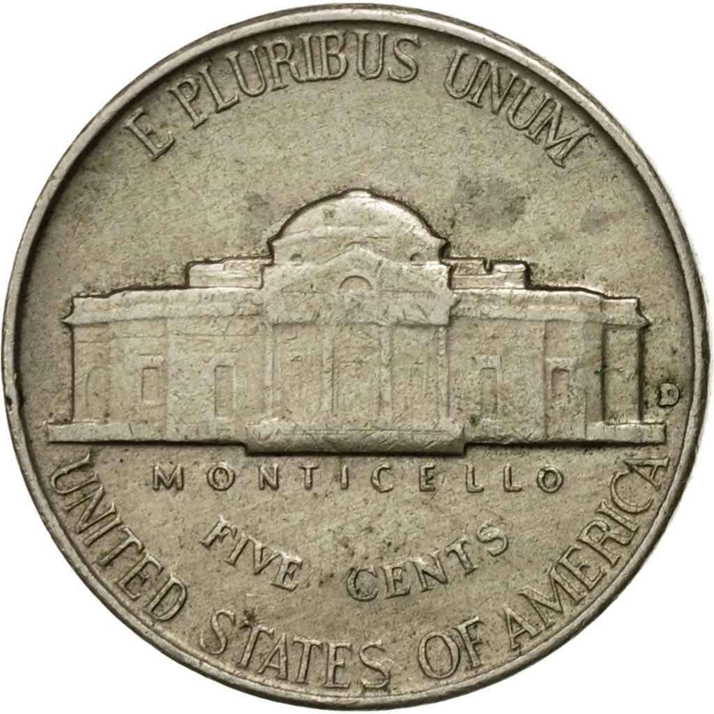 Monnaie, États-Unis, Jefferson Nickel, 5 Cents, 1955, U.S. Mint, Denver, TTB