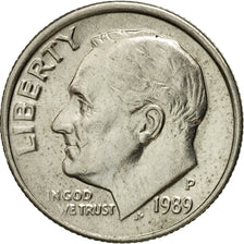 Coin, United States, Roosevelt Dime, Dime, 1989, U.S. Mint, Philadelphia