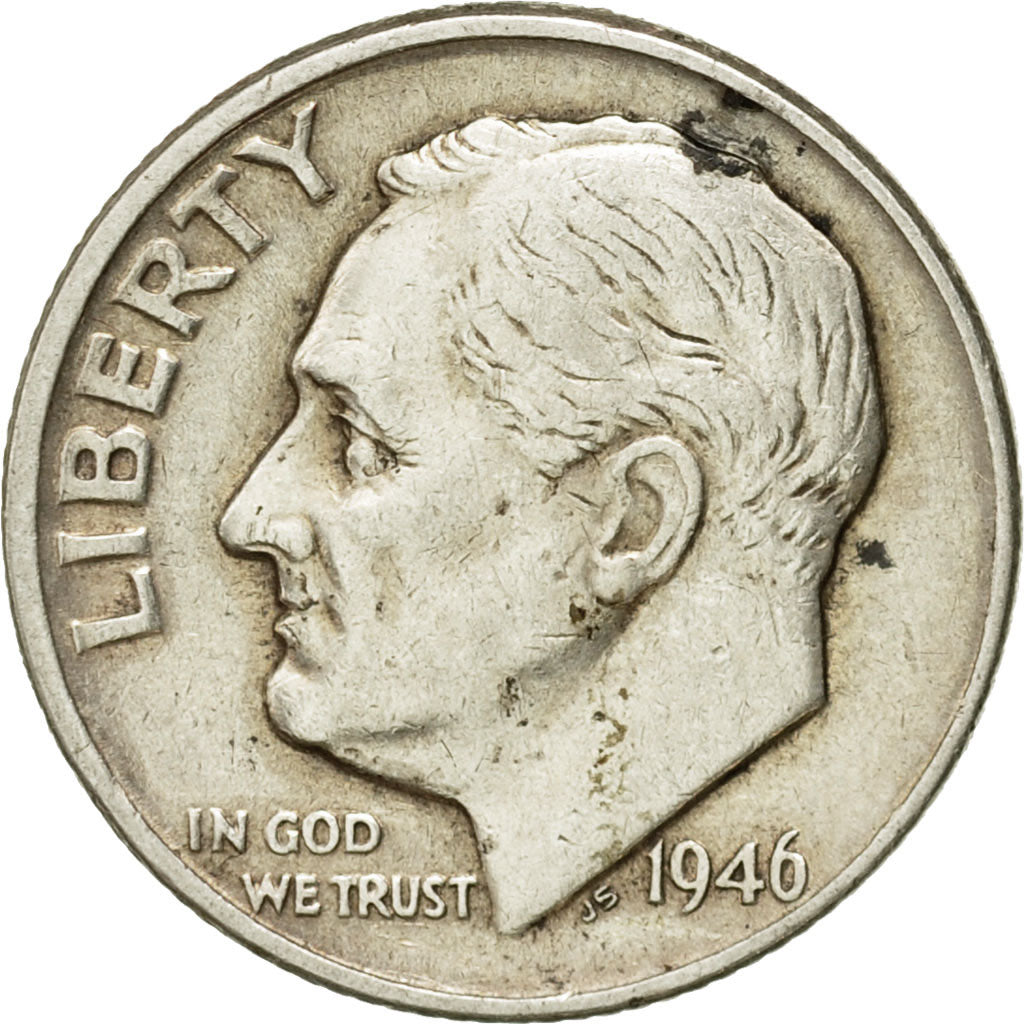 Coin, United States, Roosevelt Dime, Dime, 1946, U.S. Mint, Denver, AU(50-53)