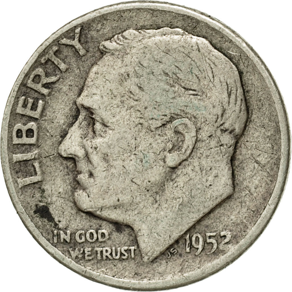 Coin, United States, Roosevelt Dime, Dime, 1952, U.S. Mint, Denver, VF(30-35)