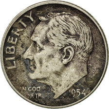 Coin, United States, Roosevelt Dime, Dime, 1954, U.S. Mint, Philadelphia