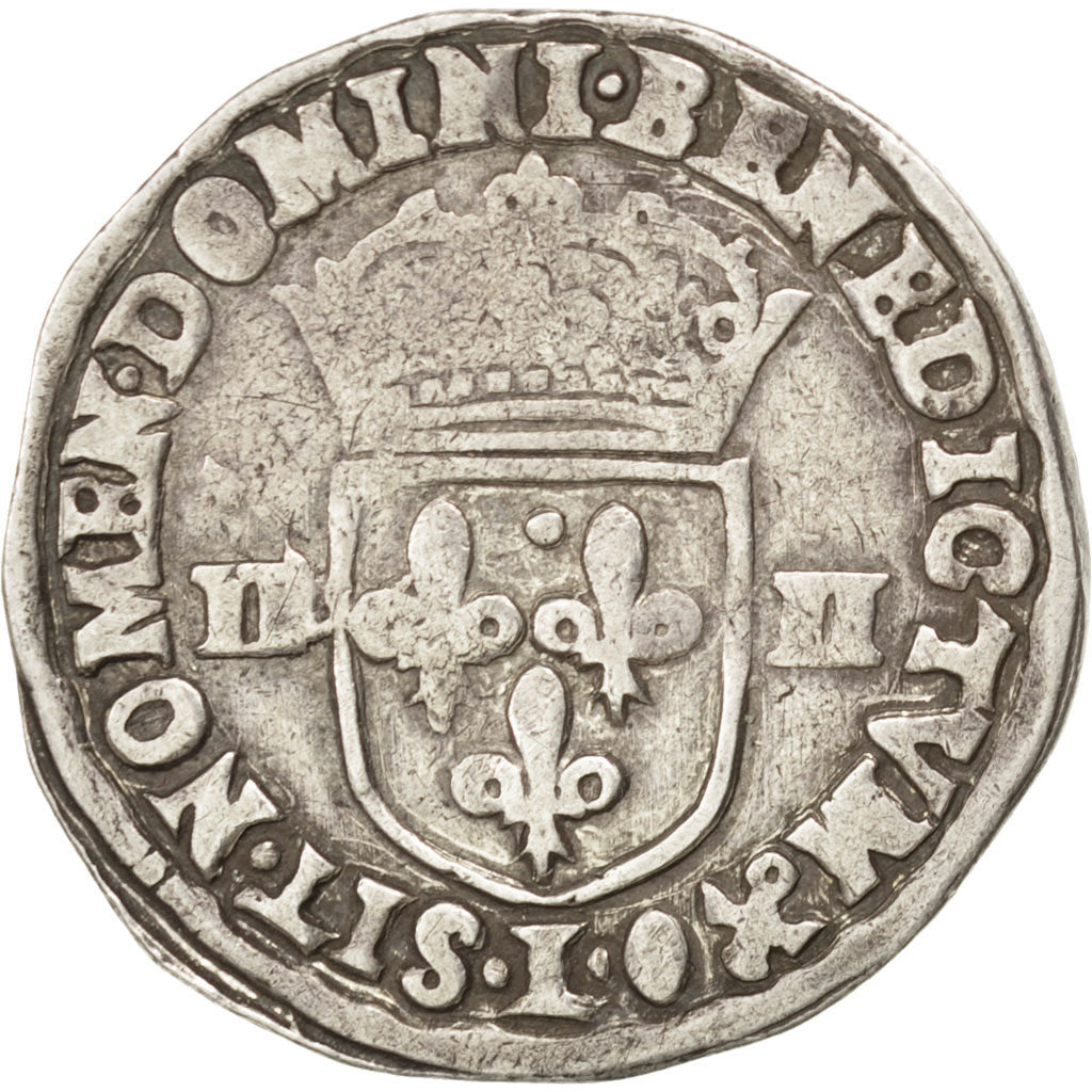 FRANCE, 1/4 Ecu, 1609, Bayonne, EF(40-45), Silver, Sombart #4686, 9.39