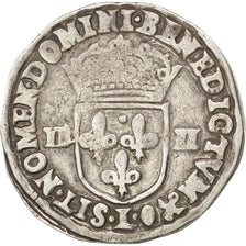 FRANCE, 1/4 Ecu, 1609, Bayonne, EF(40-45), Silver, Sombart #4686, 9.39