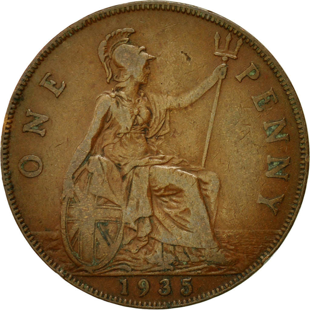 Coin, Great Britain, George V, Penny, 1935, VF(20-25), Bronze, KM:838
