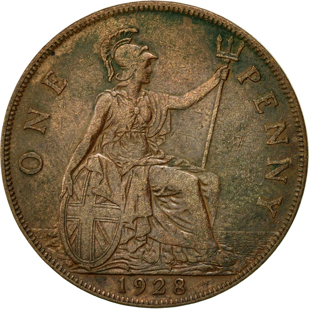 Coin, Great Britain, George V, Penny, 1928, VF(30-35), Bronze, KM:838