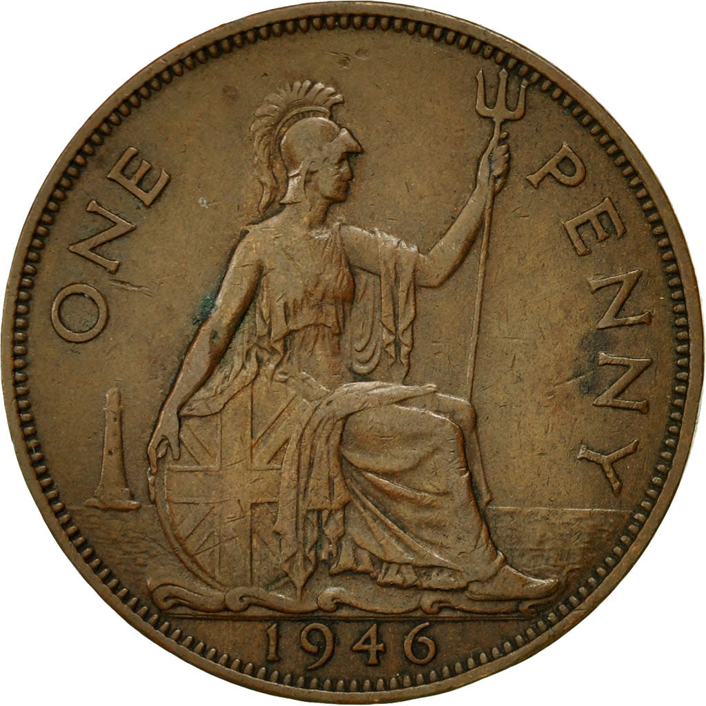 Monnaie, Grande-Bretagne, George VI, Penny, 1946, TB, Bronze, KM:845