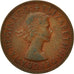 Moneda, Gran Bretaña, Elizabeth II, Penny, 1966, BC+, Bronce, KM:897