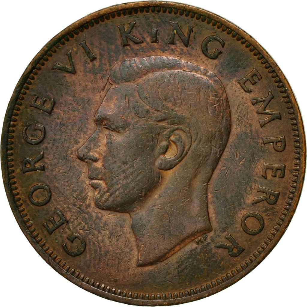 Coin, New Zealand, George VI, Penny, 1943, EF(40-45), Bronze, KM:13