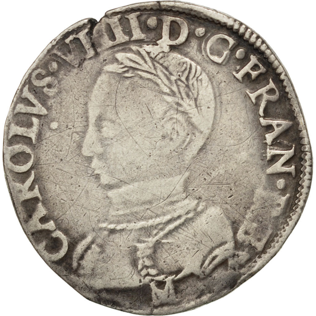 FRANCE, Teston, 1563, Toulouse, VF(30-35), Silver, Duplessy #1063, 9.27