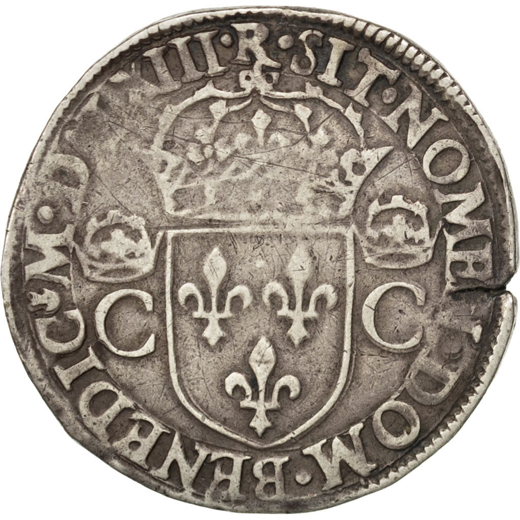 FRANCE, Teston, 1563, Toulouse, VF(30-35), Silver, Duplessy #1063, 9.27