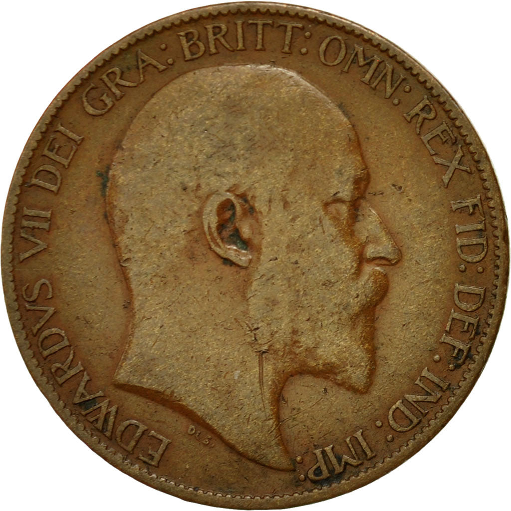 Coin, Great Britain, Edward VII, 1/2 Penny, 1908, VF(20-25), Bronze, KM:793.2