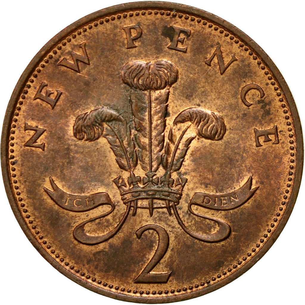 Coin, Great Britain, Elizabeth II, 2 New Pence, 1981, AU(50-53), Bronze, KM:916
