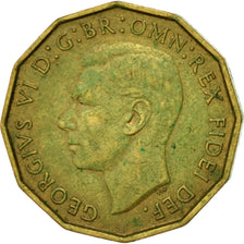 Monnaie, Grande-Bretagne, George VI, 3 Pence, 1952, TTB, Nickel-brass, KM:873