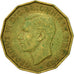 Monnaie, Grande-Bretagne, George VI, 3 Pence, 1952, TTB, Nickel-brass, KM:873