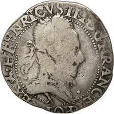 Moneda, Francia, Demi Franc, 1587, Amiens, BC+, Plata, Sombart:4716