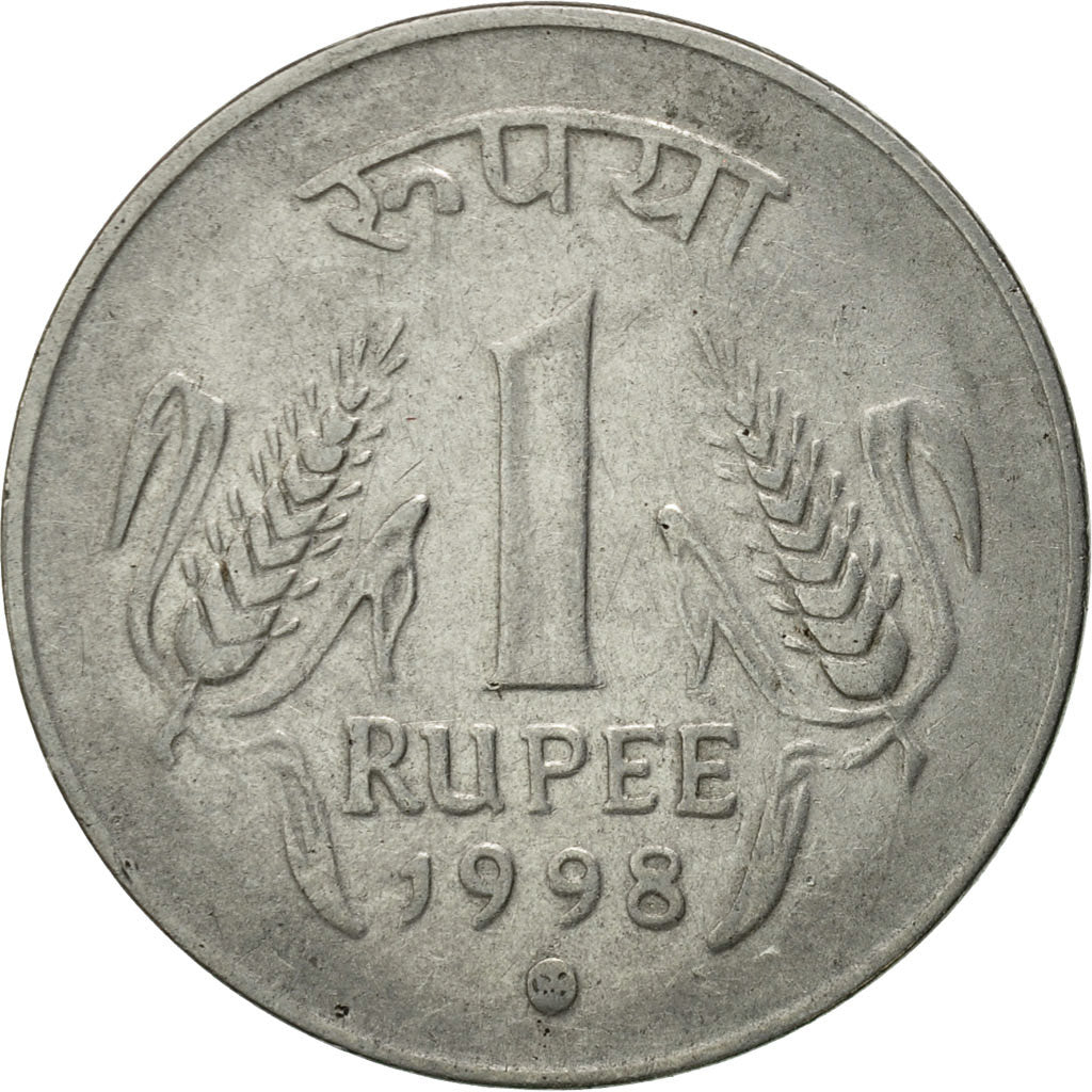 Coin, INDIA-REPUBLIC, Rupee, 1998, EF(40-45), Stainless Steel, KM:92.2