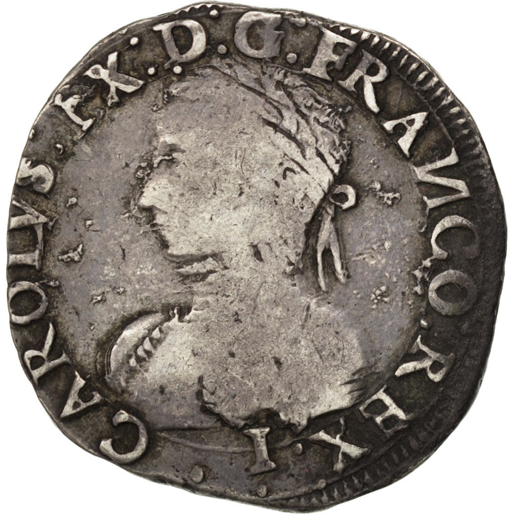 FRANCE, Teston, 1565, Limoges, VF(20-25), Silver, Sombart #4614, 9.42