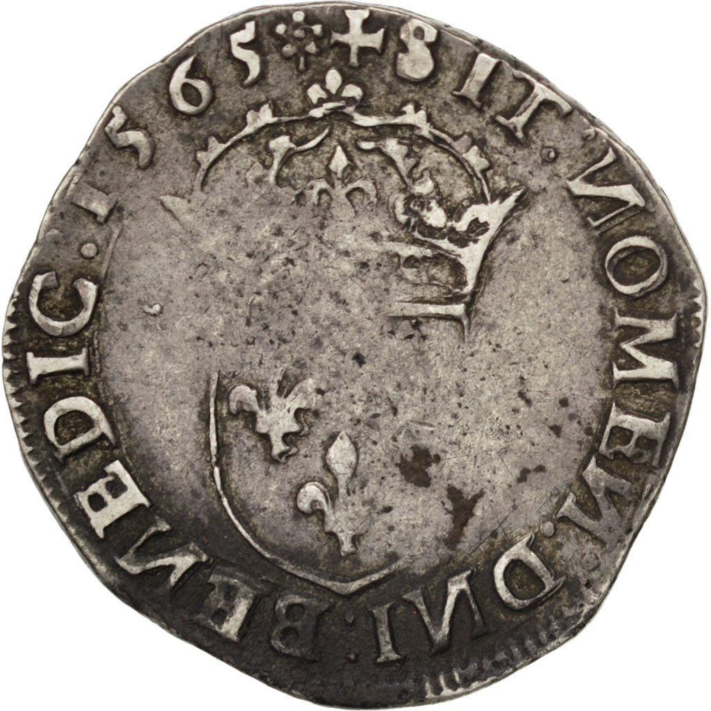 FRANCE, Teston, 1565, Limoges, VF(20-25), Silver, Sombart #4614, 9.42