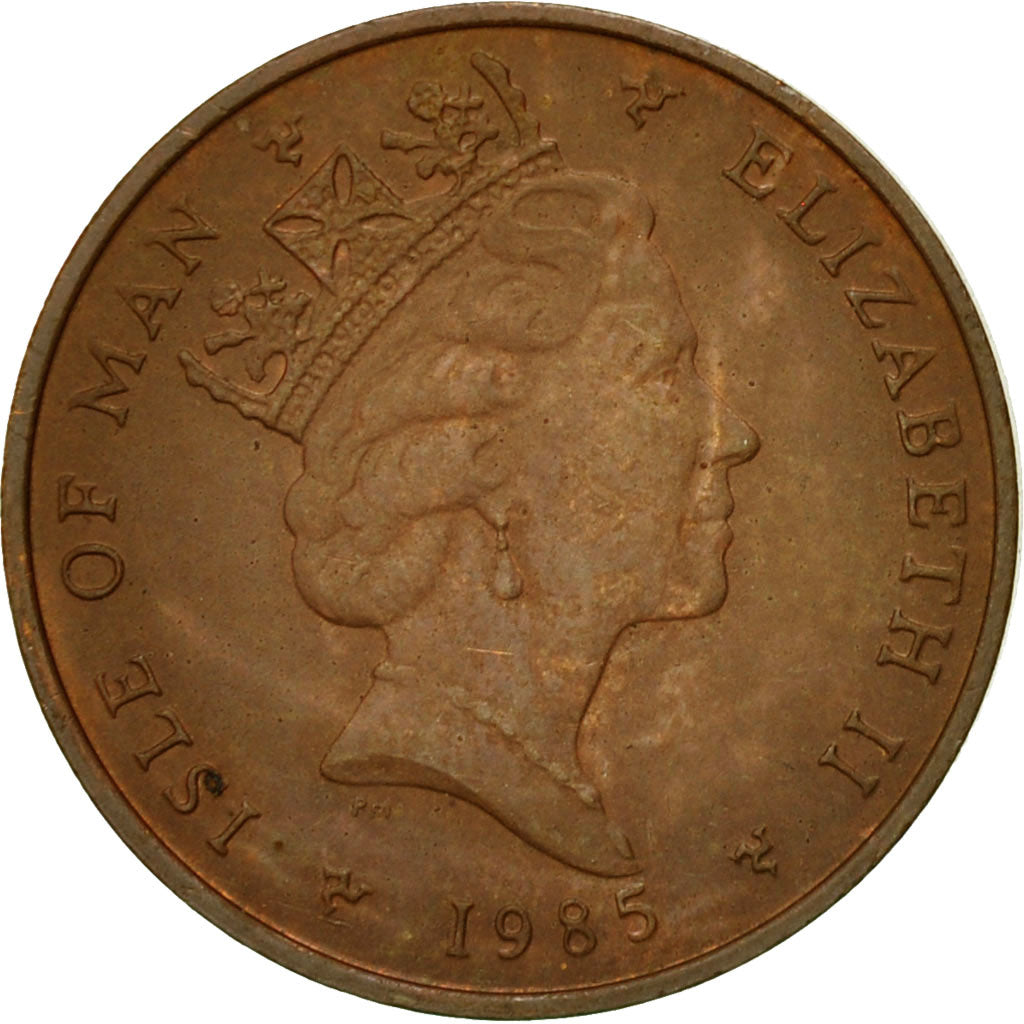 Monnaie, Isle of Man, Elizabeth II, Penny, 1985, Pobjoy Mint, TTB, Bronze