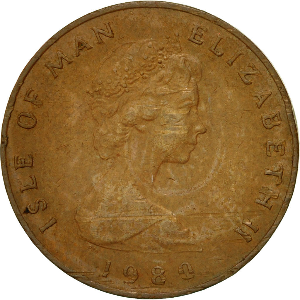 Coin, Isle of Man, Elizabeth II, Penny, 1980, Pobjoy Mint, EF(40-45), Bronze