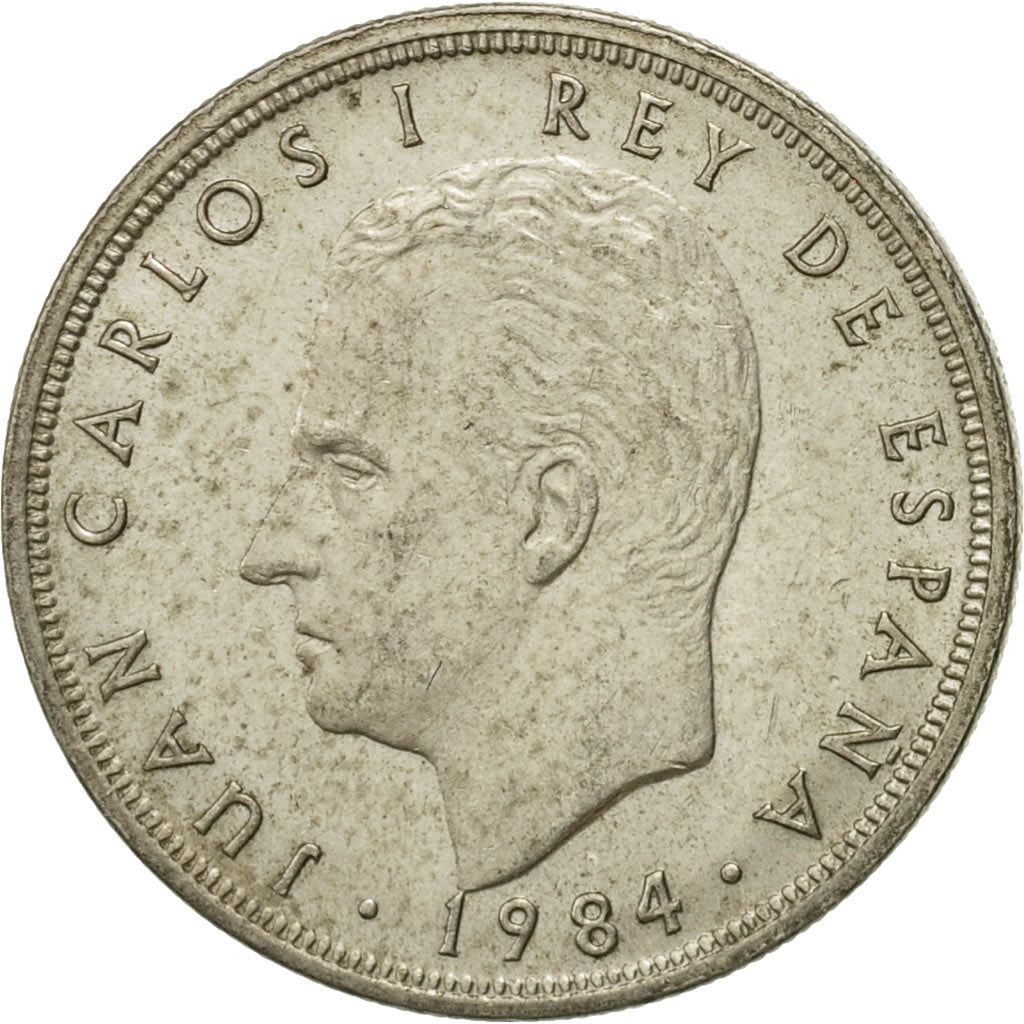 Coin, Spain, Juan Carlos I, 5 Pesetas, 1984, AU(50-53), Copper-nickel, KM:823