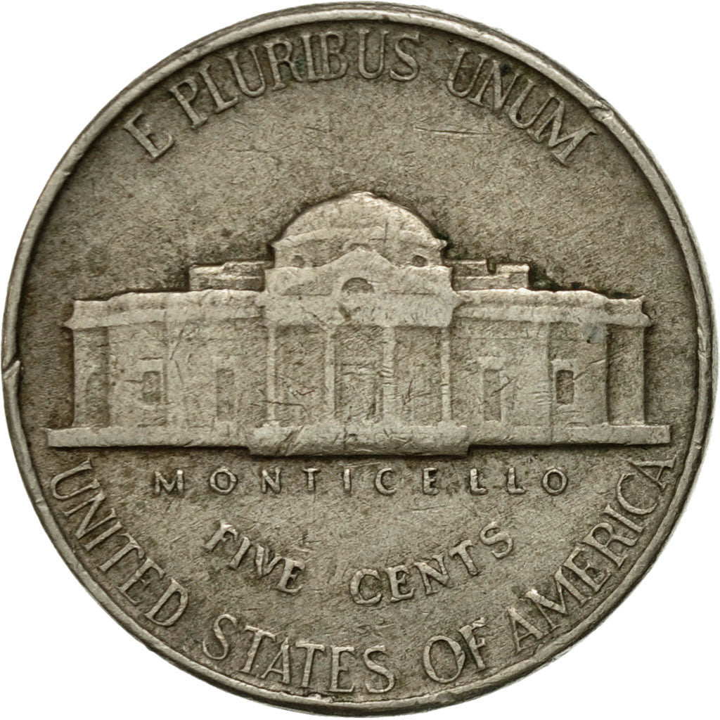 Moneta, USA, Jefferson Nickel, 5 Cents, 1953, U.S. Mint, Philadelphia