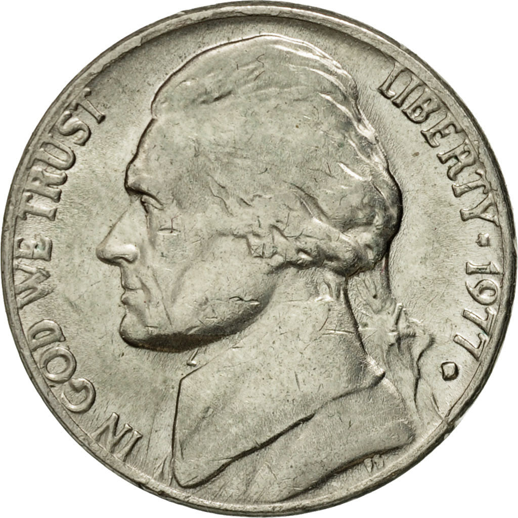 Monnaie, États-Unis, Jefferson Nickel, 5 Cents, 1977, U.S. Mint, Denver, SUP