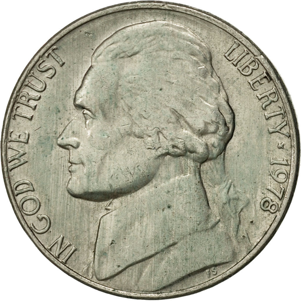 Coin, United States, Jefferson Nickel, 5 Cents, 1978, U.S. Mint, Philadelphia