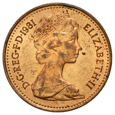 Coin, Great Britain, Elizabeth II, 1/2 New Penny, 1981, AU(50-53), Bronze